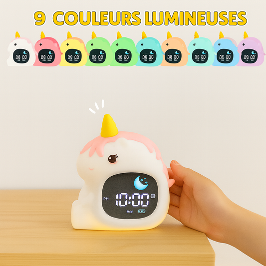 Veilleuse réveil Licorne des Rêves – Réveil Magique & Lumineux