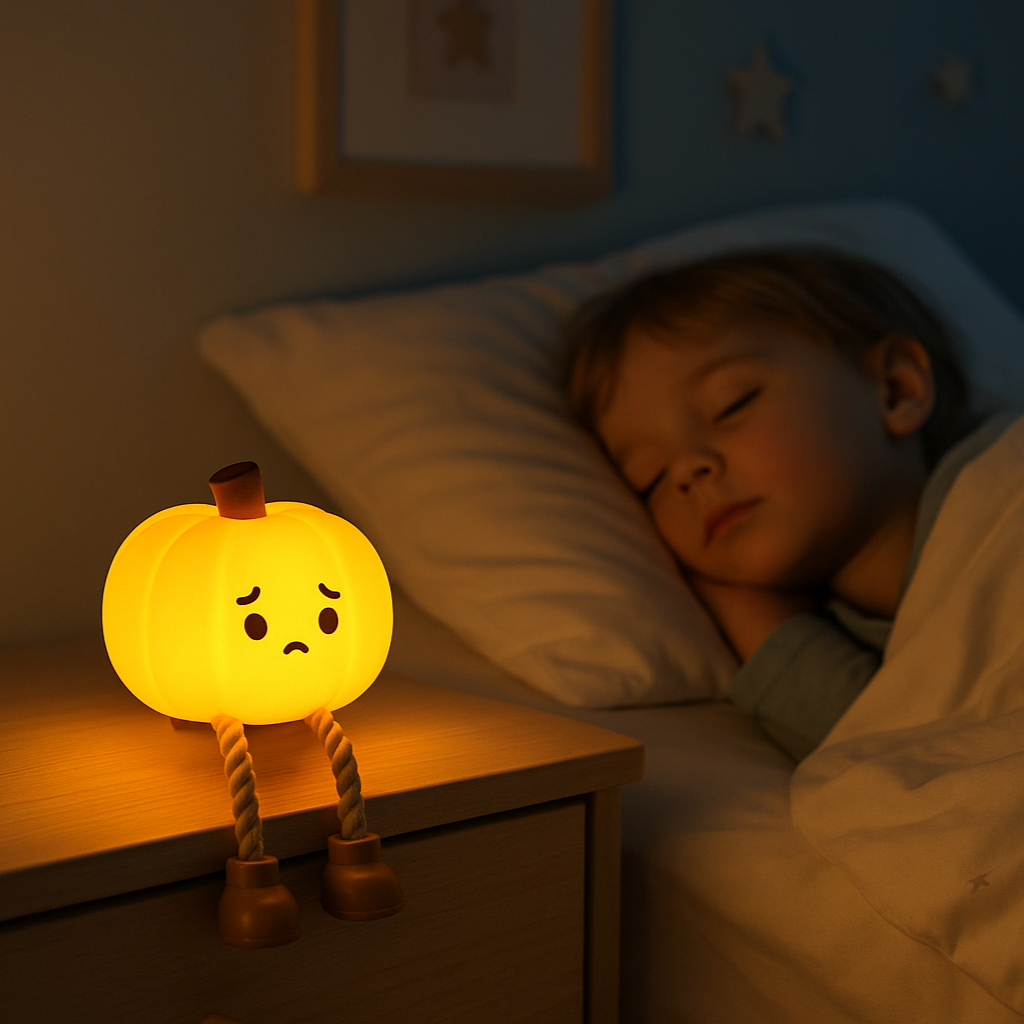 La veilleuse sans fil Pumpkylight™-La petite veilleuse citrouille d'halloween