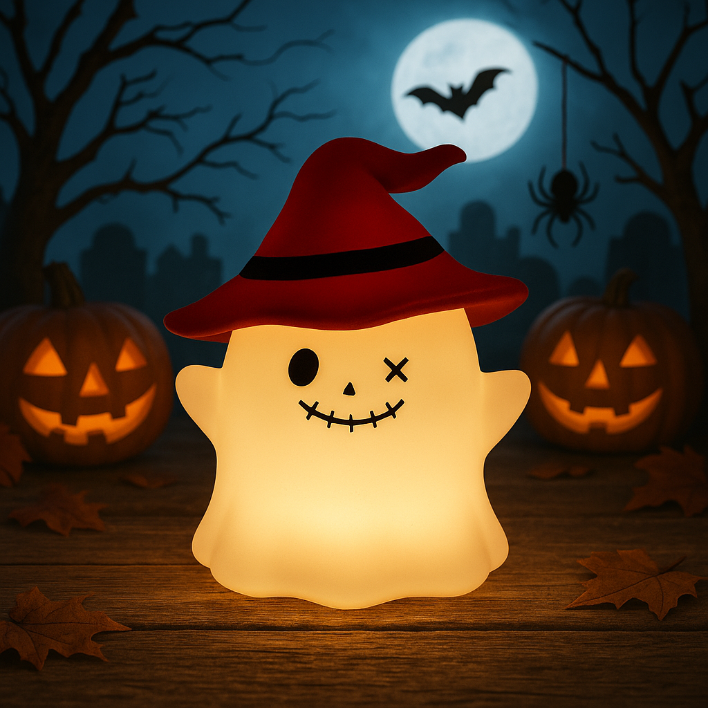 Veilleuse sans fil funnyghost™-La petite veilleuse fantôme d'halloween