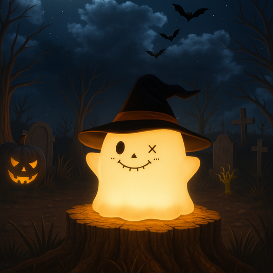 Veilleuse sans fil funnyghost™-La petite veilleuse fantôme d'halloween