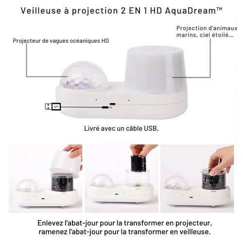 Veilleuse à projection océan AquaDream™: Douce et Féérique