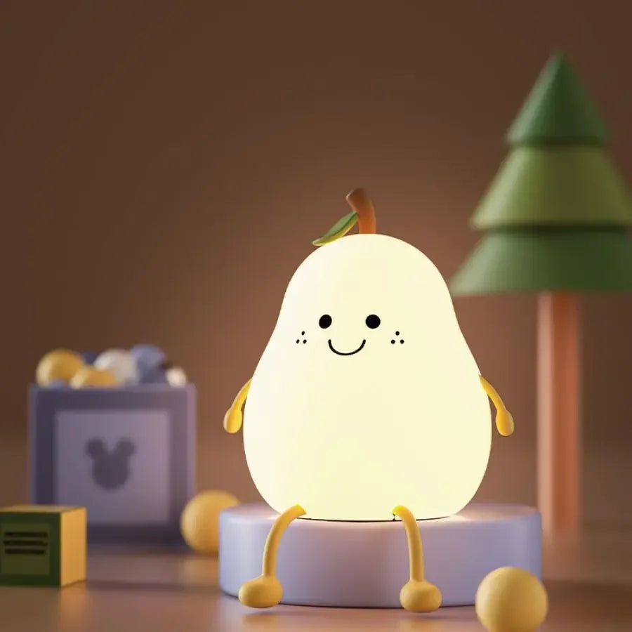 Veilleuse sans fil : PearryGlow™ – La mignonne Poire Tactile et Rechargeable