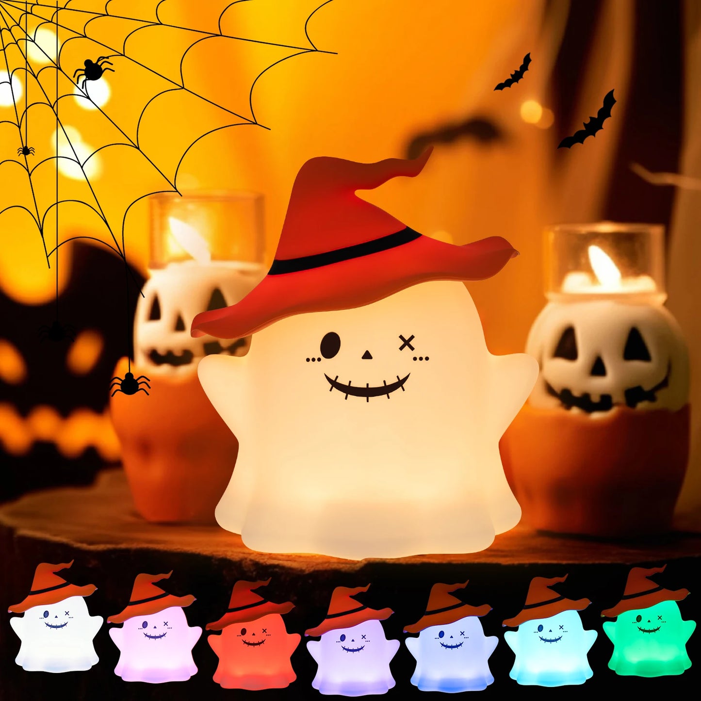 Veilleuse sans fil funnyghost™-La petite veilleuse fantôme d'halloween