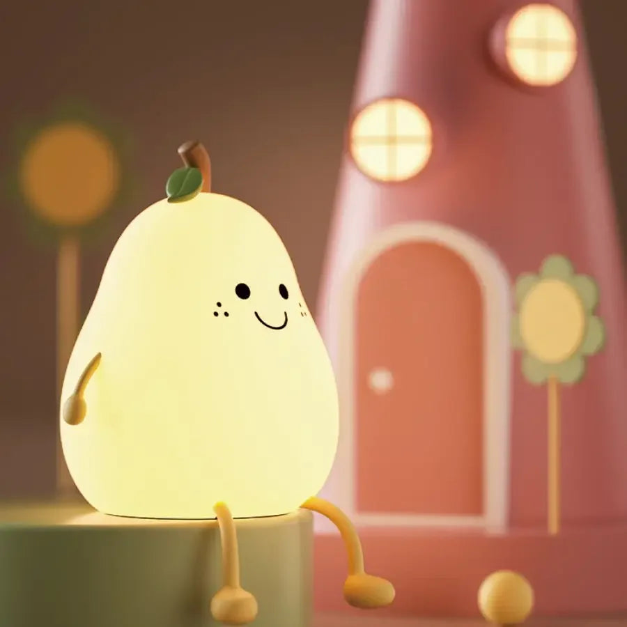 Veilleuse sans fil : PearryGlow™ – La mignonne Poire Tactile et Rechargeable
