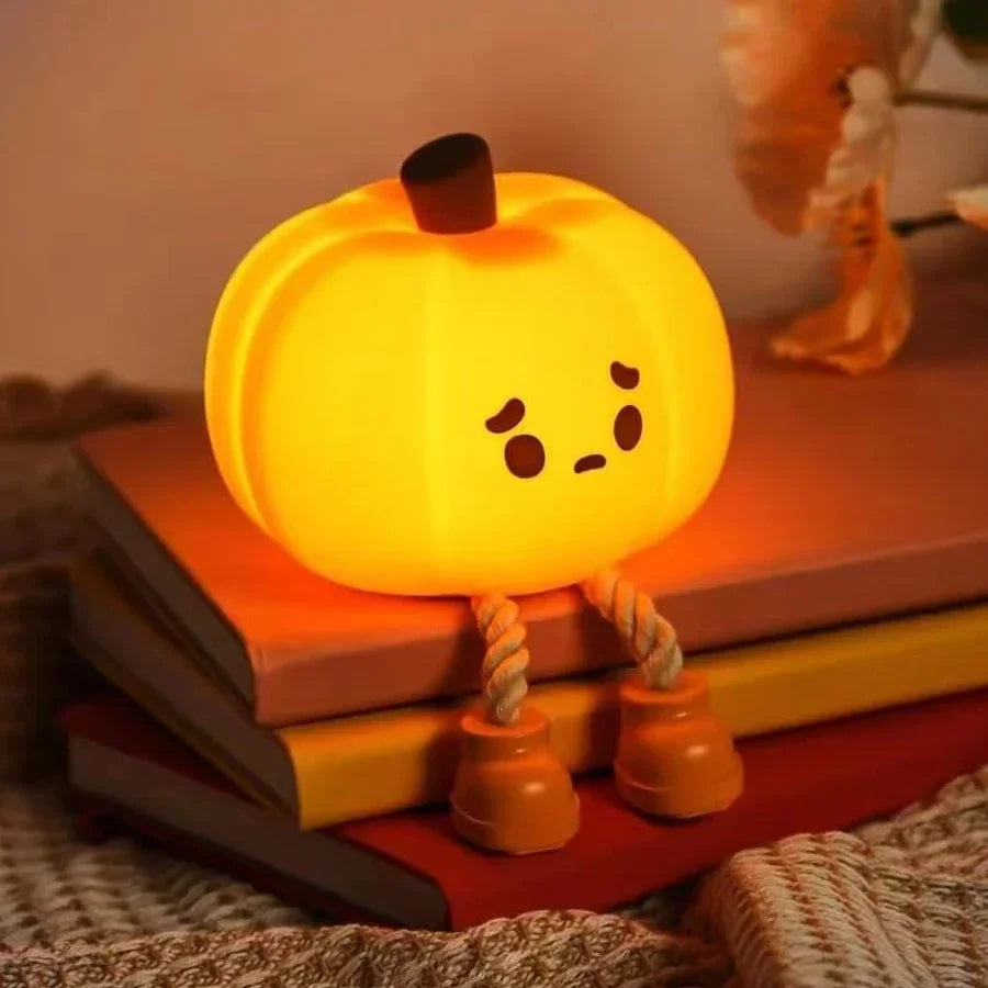 La veilleuse sans fil Pumpkylight™-La petite veilleuse citrouille d'halloween