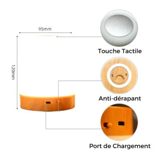 Veilleuse d'allaitement LumiWood™ – Veilleuse tactile au design chaleureux