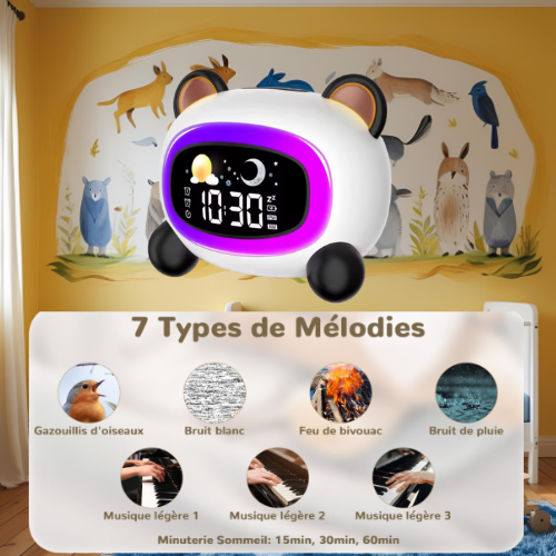 Veilleuse Réveil Enfant DodoBuddy™— Le compagnon malin pour des nuits sereines.