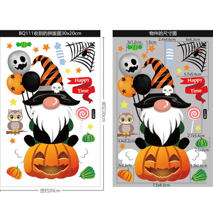 Autocollants de fenêtre réutilisables Halloween – Citrouilles, sorcières & gnomes maléfiques 🎃🧙‍♀️