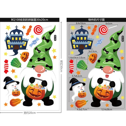 Autocollants de fenêtre réutilisables Halloween – Citrouilles, sorcières & gnomes maléfiques 🎃🧙‍♀️
